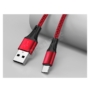 Kép 2/3 - Joyroom USB - USB Type-C 3A 0,2m szövet sodrott kábel - piros