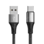 Kép 1/8 - Joyroom USB - USB Type-C 3A 0,2m szövött kábel - fekete