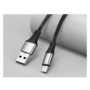 Kép 2/8 - Joyroom USB - USB Type-C 3A 0,2m szövet sodrott kábel - fekete