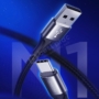 Kép 7/8 - Joyroom USB - USB Type-C 3A 0,2m szövet sodrott kábel - fekete