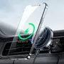 Kép 5/9 - Joyroom mágneses MagSafe autós telefon tartó és 15W Qi vezeték nélküli töltő szellőzőnyílásba csíptethető - fekete