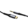 Kép 1/9 - Joyroom HI-FI audio USB-C - 3,5mm jack szövött 1m kábel - fekete