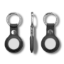 Kép 2/6 - Apple AirTag utángyártott bőr tok és karika kulcstartóra - fekete
