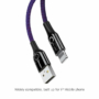 Kép 3/8 - Baseus C-shaped USB - Lightning 2,4A 1m kábel töltést jelző fénnyel és automatikus töltés leállítással - lila