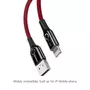 Kép 3/9 - Baseus C-shaped USB - Lightning 2,4A 1m kábel töltést jelző fénnyel és automatikus töltés leállítással - piros