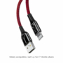 Kép 3/9 - Baseus C-shaped USB - Lightning 2,4A 1m kábel töltést jelző fénnyel és automatikus töltés leállítással - piros