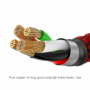 Kép 6/9 - Baseus C-shaped USB - Lightning 2,4A 1m kábel töltést jelző fénnyel és automatikus töltés leállítással - piros
