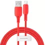 Kép 1/9 - Baseus Colourful USB - Lightning 2,4A 1,2m kábel - piros