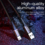 Kép 6/10 - Baseus Lightning kábel, Halo, változó színű töltés/státusz-jelző LED, 2.4A, 0.5m - fekete