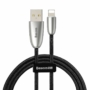 Kép 1/8 - Baseus Torch USB - Lightning 2,4A 1m kábel jelzőfénnyel - fekete