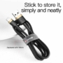 Kép 7/14 - Baseus Cafule USB - Lightning 2,4A 0,5m kábel - arany-fekete
