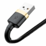Kép 6/11 - Baseus Cafule USB - Lightning 2A 3m kábel - arany-fekete