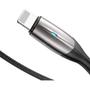 Kép 3/3 - Baseus Horizontal USB - Lightning 2,4A 0,5m kábel visszajelző fénnyel - fekete