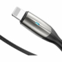 Kép 3/3 - Baseus Horizontal USB - Lightning 2,4A 0,5m kábel visszajelző fénnyel - fekete