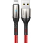 Kép 3/4 - Baseus Horizontal USB - Lightning kábel jelzőfénnyel 2,4A 1m - piros