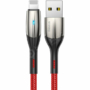 Kép 3/4 - Baseus Horizontal USB - Lightning kábel jelzőfénnyel 2,4A 0,5m - piros