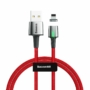 Kép 2/11 - Baseus Magnetic Zinc USB - Lightning 2,4A 1m mágneses szövet kábel - piros