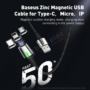 Kép 9/11 - Baseus Magnetic Zinc USB - Lightning 2,4A 1m mágneses szövet kábel - piros