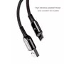 Kép 5/8 - Baseus X-type USB - Lightning 2A 0,5m szövet kábel jelzőfénnyel - fekete