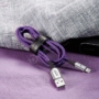 Kép 2/8 - Baseus X-type USB - Lightning 2,4A 0,5m szövet kábel jelzőfénnyel - lila