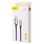 Kép 3/8 - Baseus X-type USB - Lightning 2,4A 0,5m szövet kábel jelzőfénnyel - lila
