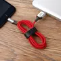Kép 2/8 - Baseus X-type USB - Lightning 2,4A 0,5m szövet kábel jelzőfénnyel - piros
