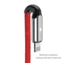 Kép 5/8 - Baseus X-type USB - Lightning 2,4A 0,5m szövet kábel jelzőfénnyel - piros