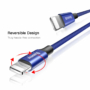Kép 4/6 - Baseus Yiven USB - Lightning 2A 1,2m szövet kábel - kék