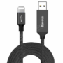 Kép 1/10 - Baseus Artistic Striped USB Lightning 2A 5m kábel - fekete