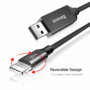Kép 7/10 - Baseus Artistic Striped USB Lightning 2A 5m kábel - fekete