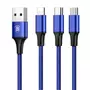 Kép 8/8 - Baseus Rapid 3 az 1-ben USB - micro-USB + Lightning + USB-C 3A 1,2m kábel - kék