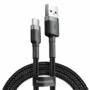 Kép 1/4 - Baseus Cafule Nylon USB - USB Type-C QC3.0 3A 1m szövött kábel - fekete