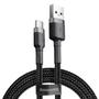 Kép 1/9 - Baseus Cafule USB -Type-C - USB Type-C 2A 2m kábel - fekete-szürke
