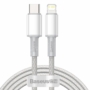 Kép 1/15 - Baseus High Density USB-C - Lightning sodrott szövet PD 20W 5A kábel 2m - fehér