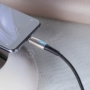 Kép 2/8 - Baseus Water Drop-shaped USB Type-C - USB Type-C PD2.0 60W 20V 3A 1m kábel töltést jelző fénnyel - fekete