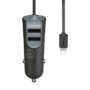 Kép 7/9 - Baseus autós töltő Energy Station extra Dual USB beépített Lightning kábellel 5,5A 1m fekete