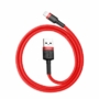 Kép 1/5 - Baseus Cafule  USB - Lightning 2,4A 0,5m kábel - piros-fekete