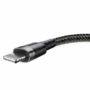 Kép 2/2 - Baseus Cafule USB - Lightning 2,4A 1m kábel - szürke-fekete