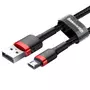 Kép 3/10 - Baseus Cafule USB - micro-USB 2,4A 0,5m szövet sordott kábel  - piros-fekete