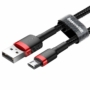 Kép 3/10 - Baseus Cafule USB - micro-USB 2,4A 0,5m szövet sordott kábel  - piros-fekete