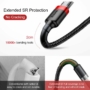 Kép 5/10 - Baseus Cafule USB - micro-USB 2,4A 0,5m szövet sordott kábel  - piros-fekete