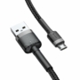 Kép 6/11 - Baseus Cafule USB - Micro-USB QC 1,5A 2m sodrott szövet kábel - fekete