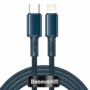 Kép 1/9 - Baseus High Density USB-C - Lightning sodrott szövet PD 20W 5A kábel 2m - kék