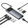 Kép 3/4 - Baseus Metal Gleam II 10 az 1-ben USB-C - 2xHDMI + 3xUSB + USB-C PD + LAN + kártyaolvasó