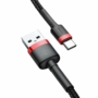 Kép 7/12 - Baseus Cafule kábel USB - USB Type C / QC3.0, 2A, 3m - fekete-piros