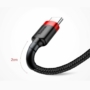 Kép 9/12 - Baseus Cafule kábel USB - USB Type C / QC3.0, 2A, 3m - fekete-piros
