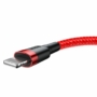 Kép 2/8 - Baseus Cafule USB - Lightning QC 2A 3m kábel - piros