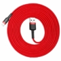 Kép 1/8 - Baseus Cafule USB - Lightning QC 2A 3m kábel - piros