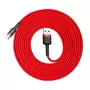Kép 5/7 - Baseus Cafule USB - USB Type-C 2A, 3m kábel - piros-fekete