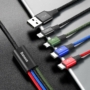 Kép 2/8 - Baseus Rapid Series 4 az 1-ben USB - Lightning + 2xUSB Type-C + micro-USB 3,5A 1,2m kábel - fekete